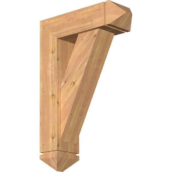 Ekena Millwork Traditional Arts and Crafts Smooth Bracket w/ Offset Brace, Western Red Cedar, 7 1/2"W x 24"D x 36"H BKT0806X24X36TRA03SWR - main